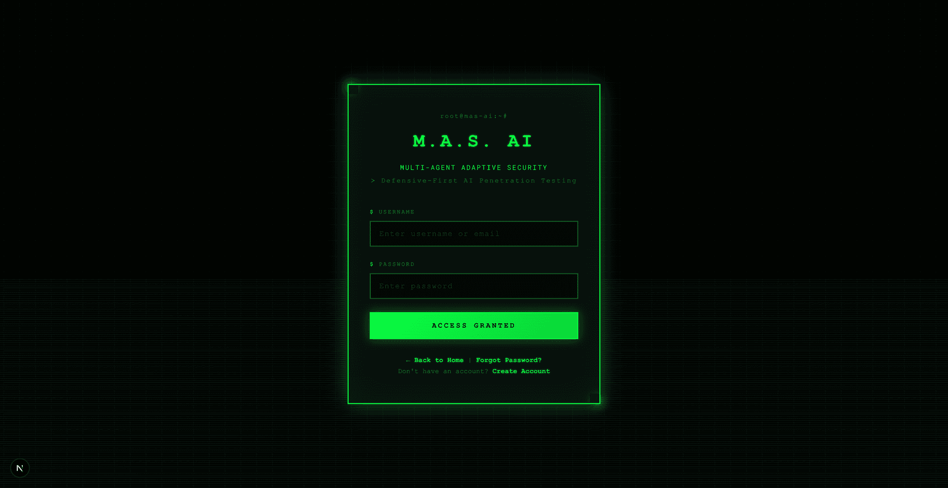Authentication Flow: Clean, secure login interface with JWT-based authentication. Social auth integration planned for seamless onboarding.